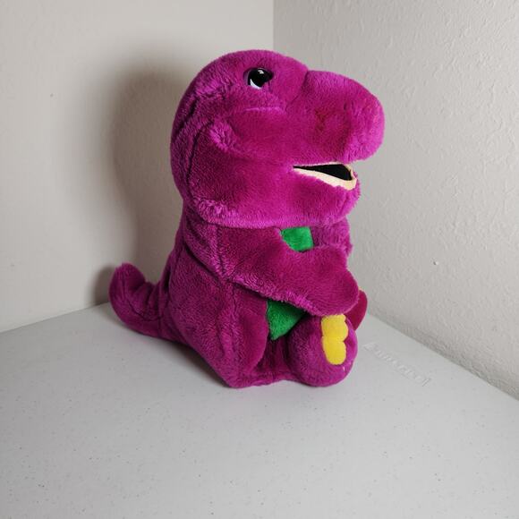 The Lyons Group 1992 Barney  Plush Stuffed Animal Dinosaur Purple Green Yellow - Picture 3 of 8